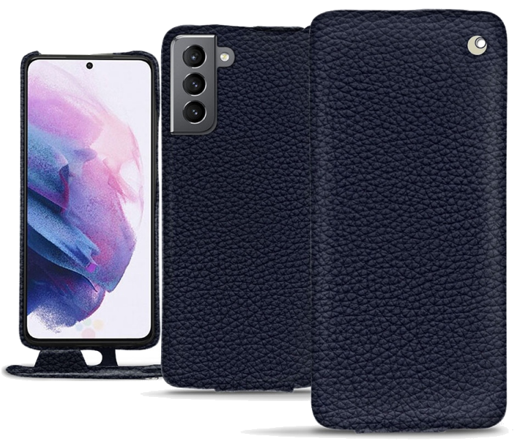 Housse cuir Samsung Galaxy S21 - Rabat verticalBleu