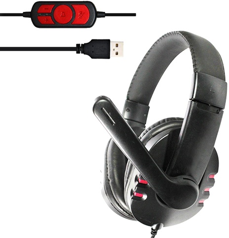 Casque Gamer Audio Stéréo USB 2.0 Oreillettes Ordinateur Microphone Volume Noir YONIS