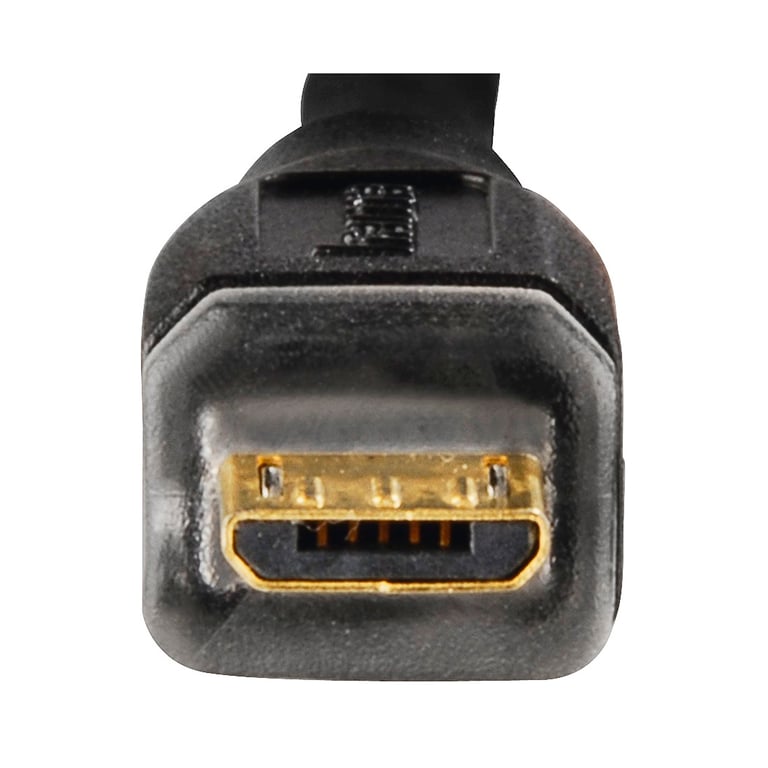 Câble micro USB 2.0, USB A mâle - Micro USB B mâle, Or, Blindé, Noir, 0,75m