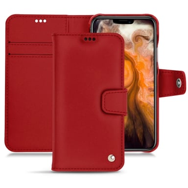 Housse cuir Apple iPhone 11 Pro Max - Rabat portefeuille - Rouge - Cuir lisse