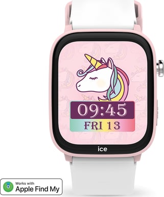 Montre connectée ICE SMART Junior 3.0 Find My Rectangulaire avec Bracelet Silicone Rose / Blanc Ice Watch