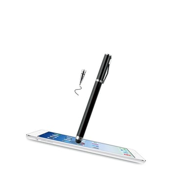 Stylet pour Écrans Capacitifs avec Embout Amovible et Fonction Stylo Noir