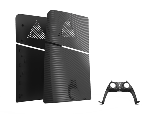 PlayStation 5 Slim - BLACK WAVE FACEPLATES KIT (Faceplate + Controller)
