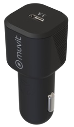 Muvit For Change Chargeur Voiture Pd Usbc 20W Noir