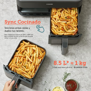 Freidora sin aceite COSORI Dual Basket Chef Edition 8,5 litros