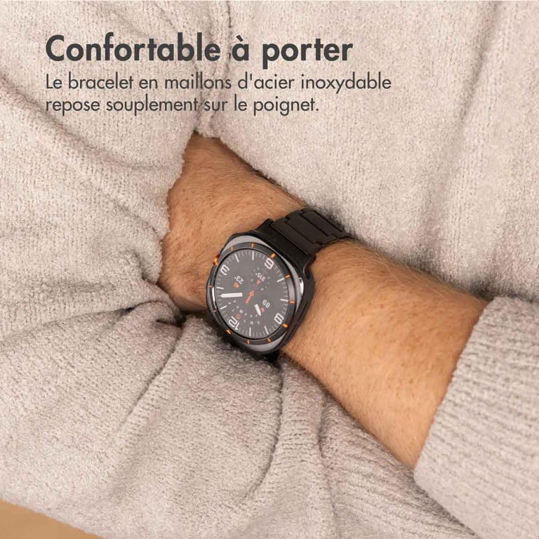 Bracelet Samsung Galaxy Watch Ultra 26mm Acier Titane mat - vue 5