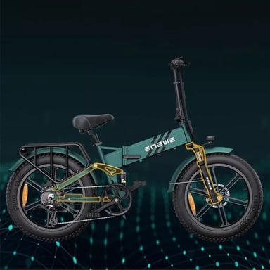 Bicicleta eléctrica plegable ENGWE ENGINE PRO 2.0 de 750 W con neumáticos anchos de 20 x 4,0 pulgadas, batería extraíble de 16 Ah, suspensión total, 8 marchas, color negro