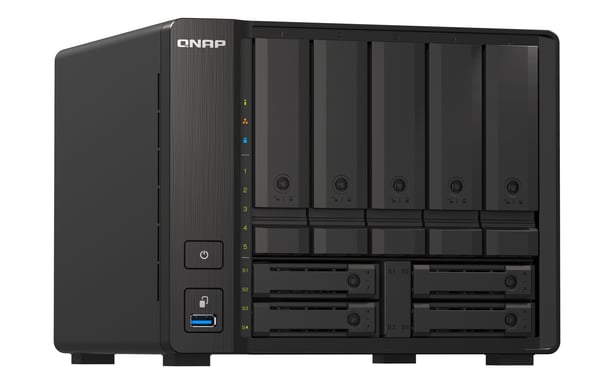 QNAP TS-H973AX NAS Torre Ryzen Embedded V1500B 32 GB DDR4 0 TB QuTS hero Negro
