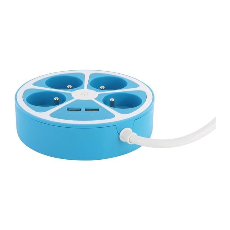 Multiprise design circulaire CHACON 4X16 A Cordon 1 5 Avec 2 USB A + Interrupteur - vue 4