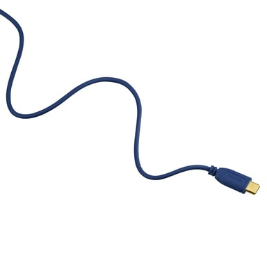 Cavo USB-C Flexi-Slim, oro, antitorsione, blu, 0,75 m