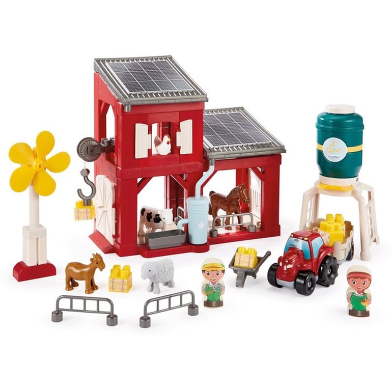 Ferme écologique Abrick 2979 Ecoiffier Jouet de construction avec éolienne, panneaux solaires, réserve d'eau, 5 animaux et tracteur Multicolore - Neuf