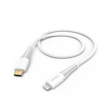 Câble de charge rapide/données, USB-C - Lightning, 1,5 m, blanc