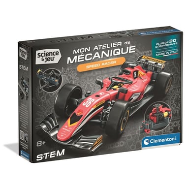Kit de construction STEM Clementoni Speed Racer 53009 voiture mécanique multicolore - Neuf