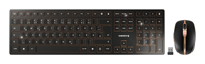 CHERRY DW 9100 SLIM clavier incluse Universel RF sans fil + Bluetooth QWERTZ Allemand Neuf