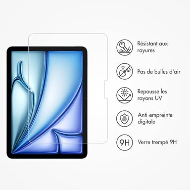 Accezz Protection d'écran en verre trempé avec applicateur pour Apple iPad Air 11 pouces (2025) M3 / (2024) M2
