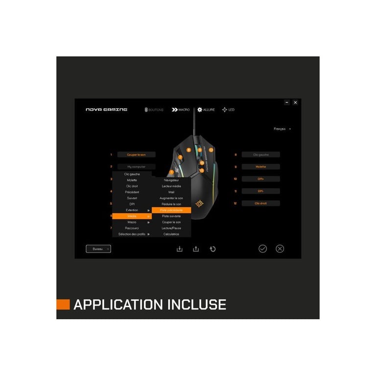 gaming Nova Gaming VIRGO filaire RGB - vue 4