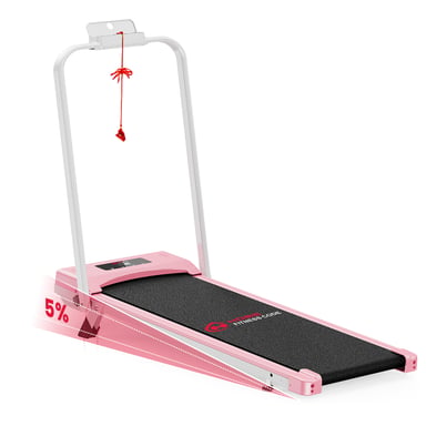 Cinta de correr C1 con pasamanos, velocidad 1-10 km/h, inclinación manual del 5% - Rosa
