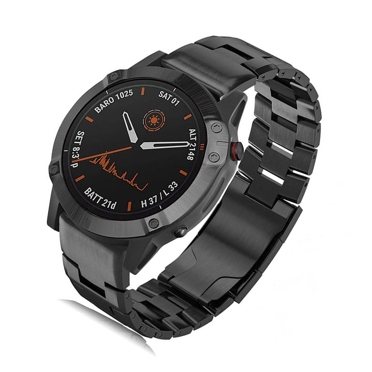 INF Bracelet de montre en titane pour Garmin Fenix 7X/6X/5X - 26 mm Gris - vue 3