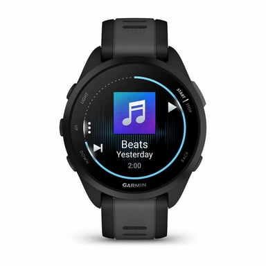 Garmin Forerunner 165 Music 3,05 cm (1.2'') AMOLED 43 mm Numérique 390 x 390 pixels Écran tactile Noir GPS (satellite)