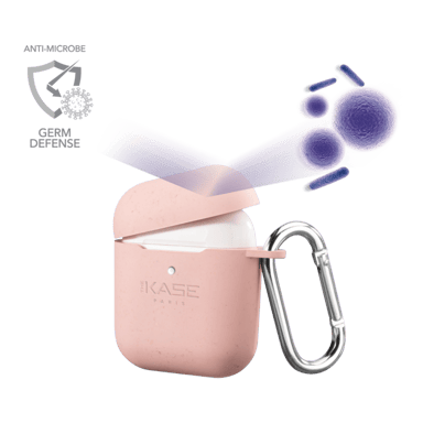 Coque antibactérienne vegan bio 100 % zéro déchet pour Apple AirPods, Rose rhubarbe