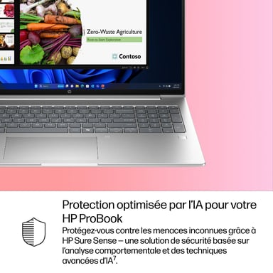 HP ProBook 4 G1i AI Intel Core Ultra 7 255U Portátil 40,6 cm (16'') WUXGA 16 GB DDR5-SDRAM Wi-Fi 7 (802.11be) Windows 11 Pro AI PC Plata