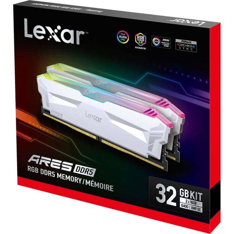 Lexar ARES RGB DDR5 module de mémoire 2 x 6400 MHz ECC Neuf - vue 8