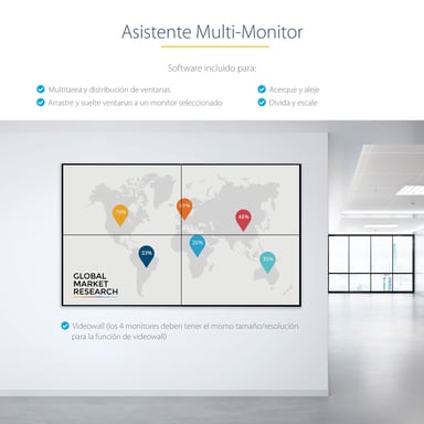 StarTech.com Adaptador USB-C a 4 Puertos HDMI - Tarjeta Gráfica y de Vídeo Externa - Dongle Llave USB Tipo C a 4x HDMI - 1080p a 60Hz - Conversor Mult