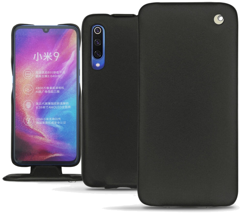 Housse cuir Xiaomi Mi 9 - Rabat verticalNoir