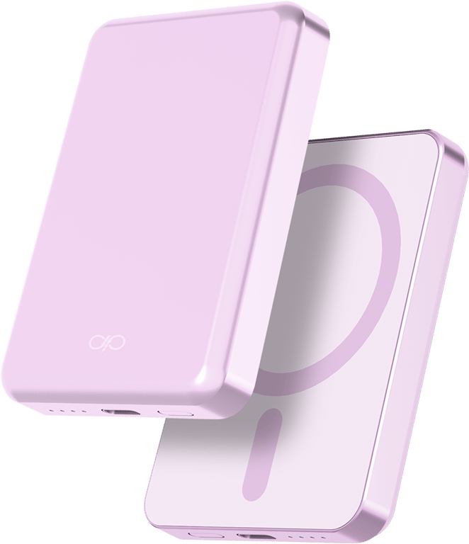 Powerbank sans fil MagSafe 5000mAh 1 port USB C 15W Qi Métal Rose + Garantie à vie Force Power - Neuf
