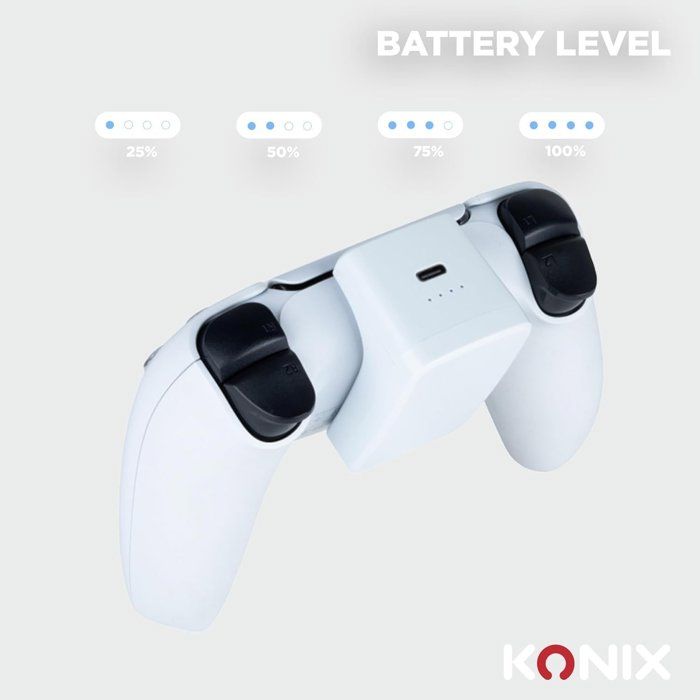 Batterie externe pour manettes Joy Con Nintendo Switch 2 Konix Indicateur de charge LED 10 modes déclairage RVB - vue 4