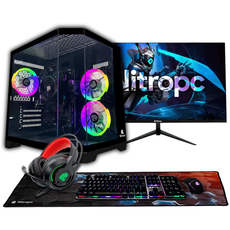 PC Gamer complet NitroPC Start eSports Core Pack FHD120 24 · 90–110 FPS · · Ryzen 5 APU RAM .2 1TB Win11 PRO WiFi Écran 24 FullHD et accessoires Neuf - vue 4