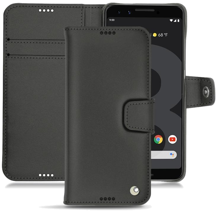 Housse cuir Google Pixel 3 - Rabat horizontal portefeuilleNoir