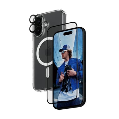 PanzerGlass ® 3-in-1 Protection Bundle iPhone 16 Protection d'écran transparent Apple 1 pièce(s)