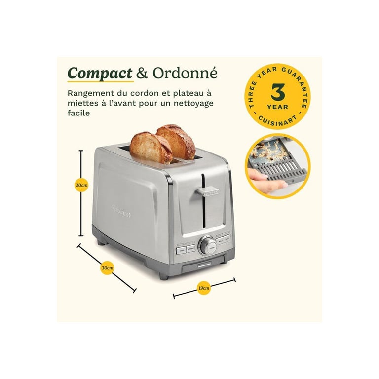Cuisinart Grille-pain - Core Collection - 2 tranches - Fentes extra larges - Inox Gris - vue 5