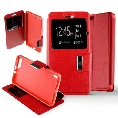 Etui Folio compatible Rouge Huawei Honor 6 Plus