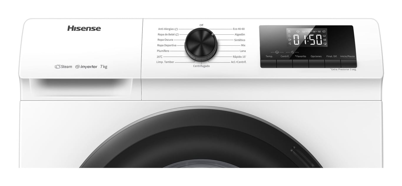 Hisense WFQP701219VM machine à laver Charge avant 7 kg 1200 trmin Neuf - vue 2