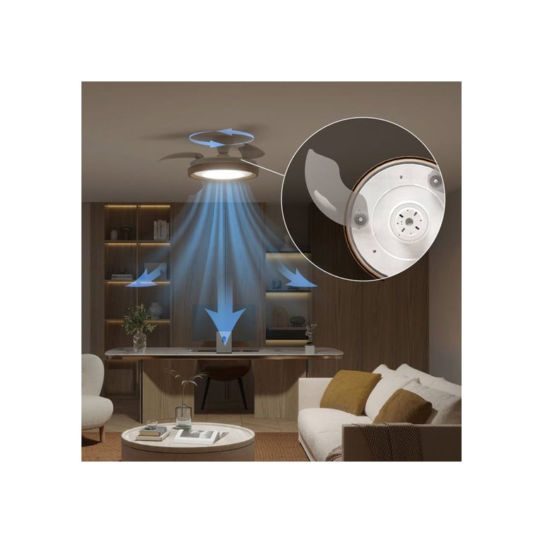 Ventilateur de plafond Philips Bliss Pales rétractables Diamètre 106 cm Bois LED intégrée + télécommande - vue 5