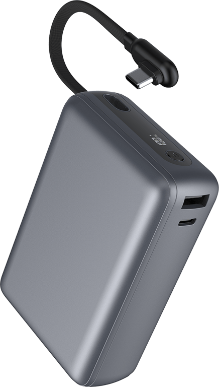 Powerbank 20000mAh 2 ports USB A+C PDQC Câble intégré + Garantie à vie Force Power Neuf