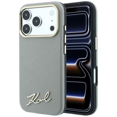 Étui Karl Lagerfeld Saffiano pour iPhone 18 Pro Max / 17 Pro Max, beige