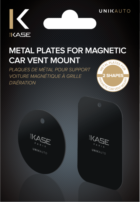 Placas metálicas para soporte magnético de coche con rejilla de ventilación (2 formas)
