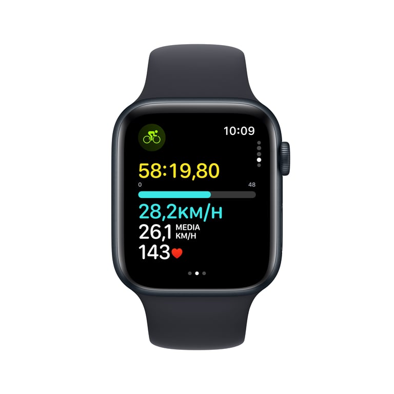 Apple Watch SE OLED 44 mm Numérique 368 x 448 pixels Écran tactile 4G Noir Wifi GPS (satellite) M/L