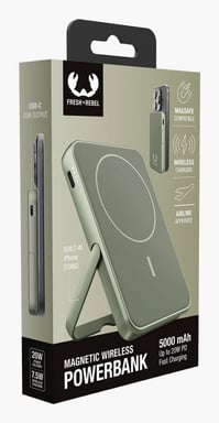 Fresh 'n Rebel 2pbm5000dg batería externa Polímero de litio 5000 mAh Cargador inalámbrico Verde