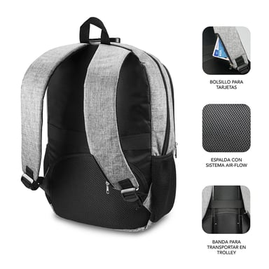 SUBBLIM Mochila para Portátil Urban Lock Backpack 16'' Grey
