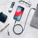 Cable de carga/sincronización trenzado metálico USB-C a Lightning con certificación MFi de Apple (1M), azul Oxford