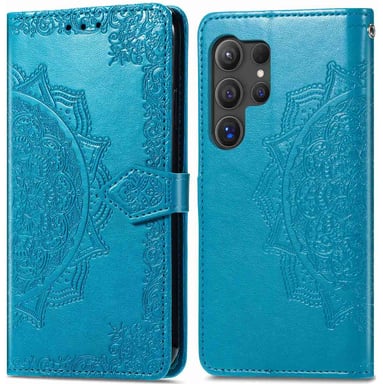 imoshion Etui de téléphone portefeuille Mandala pour Samsung Galaxy S24 Ultra - Turquoise