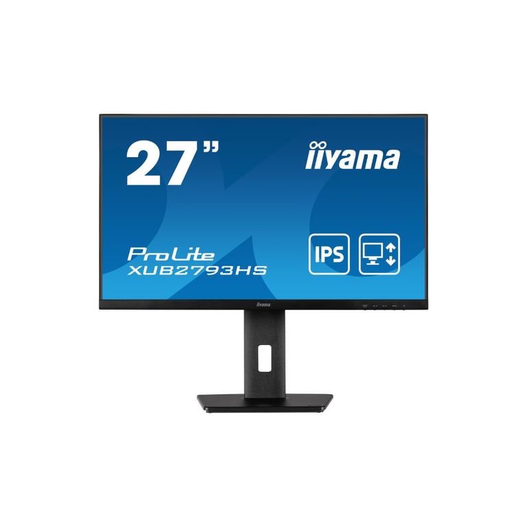 Ecran IIYAMA 27'' Dalle IPS Ultra mince 16:9 1ms 100Hz  250cd/m2 1920x1080 1xHDMI 1xDisplayPort HP 2x2W 15cm pied réglable en hauteur + Pivo TCO - Neuf