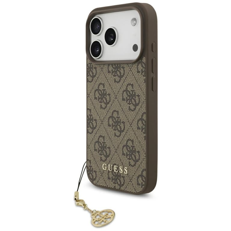 Funda MagSafe Guess 4G Charms Collection para iPhone 17 Pro marrón - Nuevo