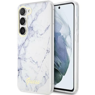 Custodia Guess Marble per Samsung Galaxy S23+, bianco