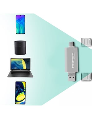 Altadif ALTSDREADER3IN1 Lettore di schede di memoria USB Tipo-A/USB Tipo-C/Micro-USB Bianco