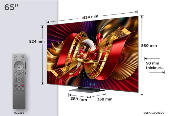 TCL 65C8L TV 65'' 4K Ultra HD SQD-Mini LED, Smart TV, Noir